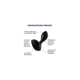 Plug anal vibrant noir USB Backdoor Lover Satisfyer 